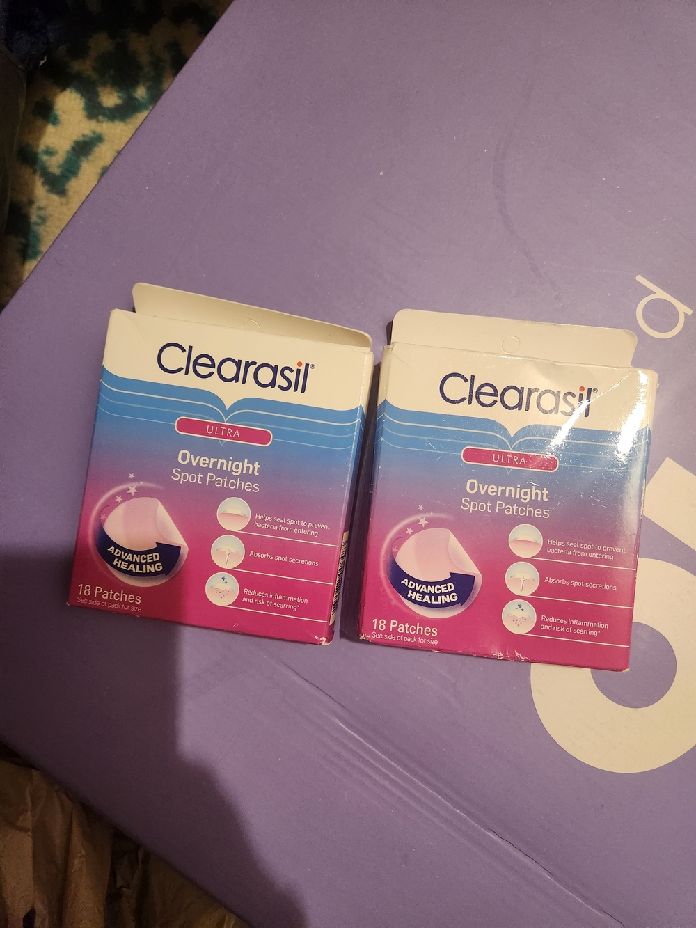 New 2 Boxes Clearasil Ultra Overnight Spot Patches - 36 Total